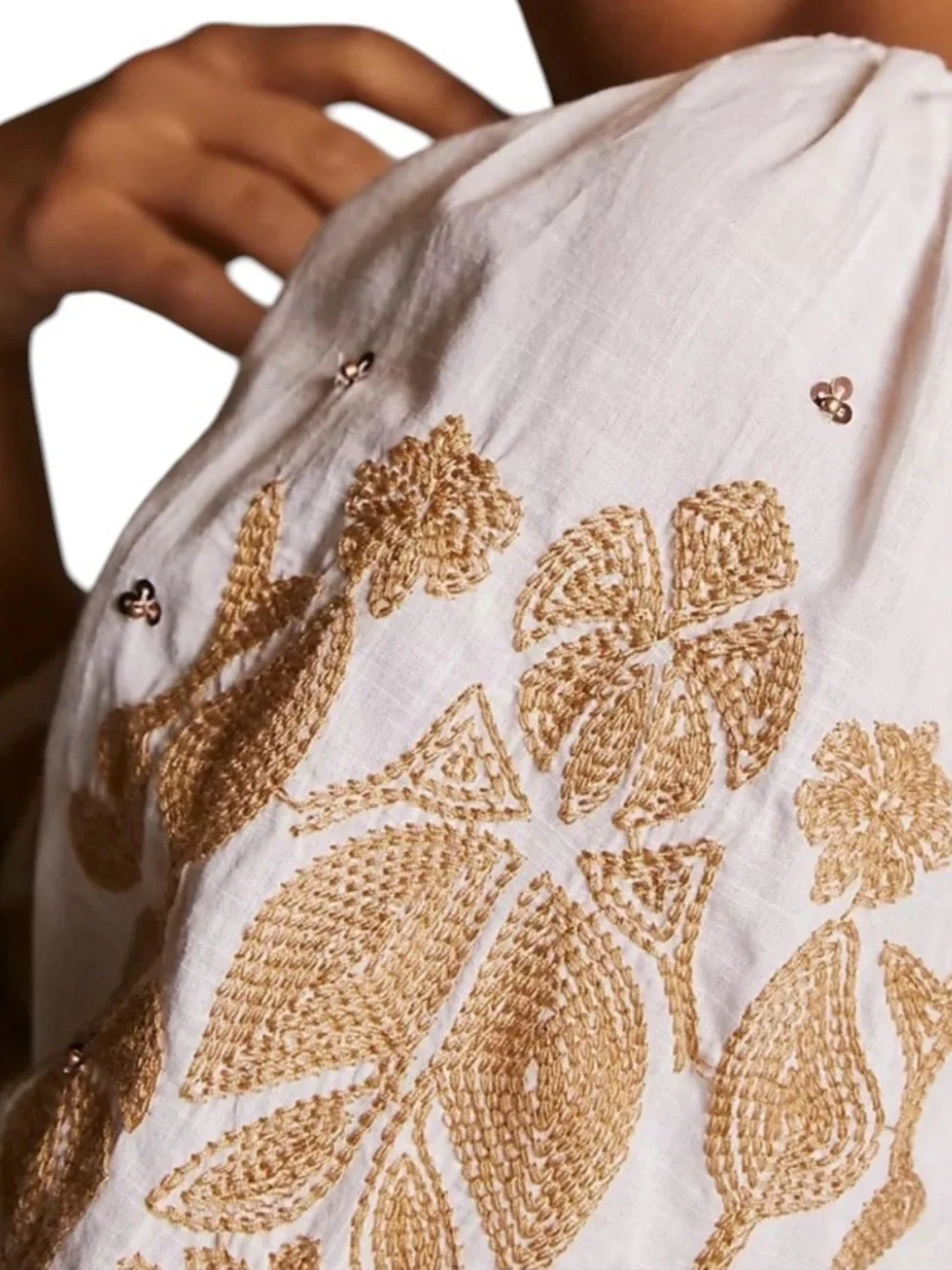 Anthropologie cotton embroidered